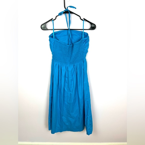 NWOT LOFT Keyhole Halter MIDI Dress Size 2P Ocean Bay Blue - Picture 6 of 6